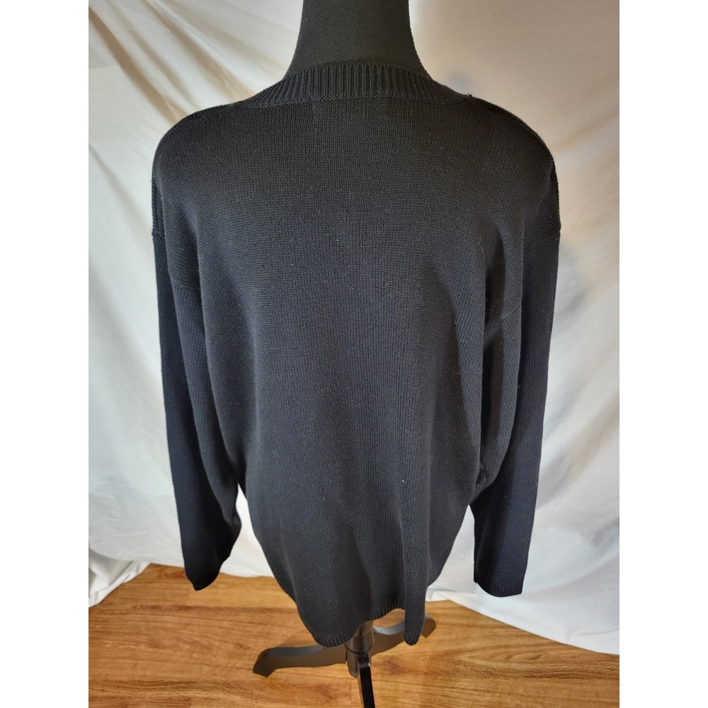 Alfred Dunner Black Floral Cotton Blend Sweater Size XL - Picture 4 of 5